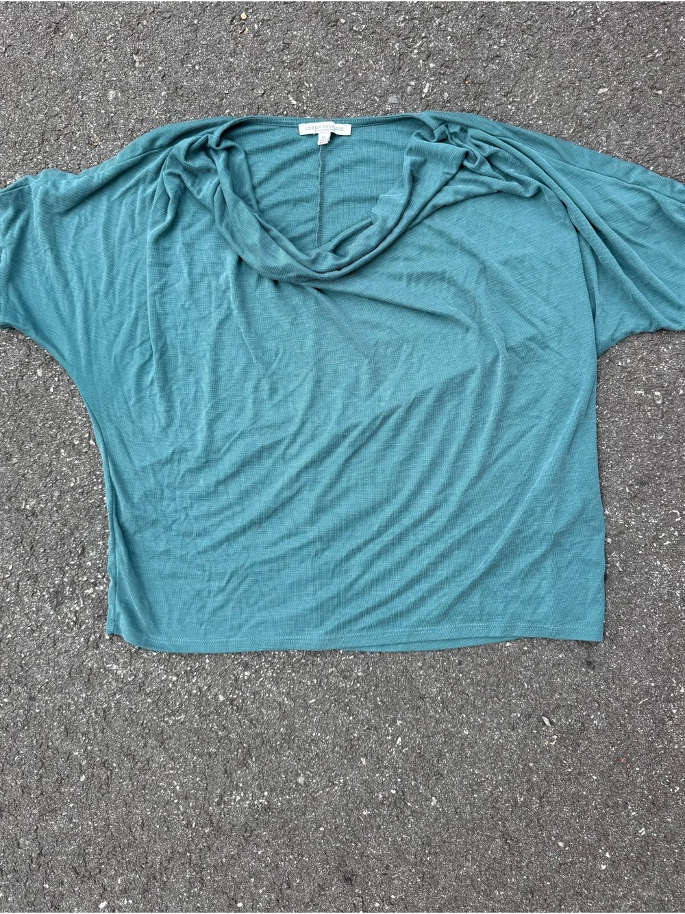 Green envelope cowl neckline green shirt preppy women’s XL